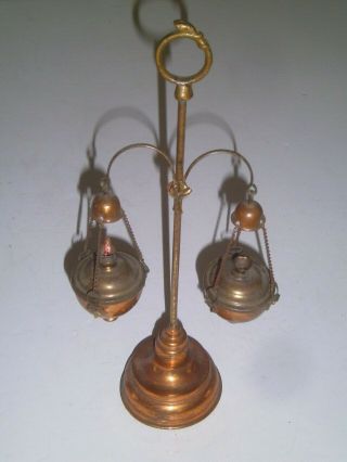 Vintage Miniature Copper|brass Scale Double Oil Or Kerosene Burner