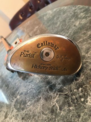 Vintage Callaway “the Purist” Billy Casper Rh Hickory Stick Steel Core Putter