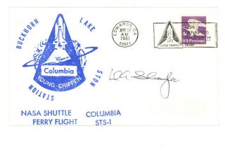 Donald Deke Slayton Signed Fdc Cachet Cover Space Shuttle Sts - 1 Columbia