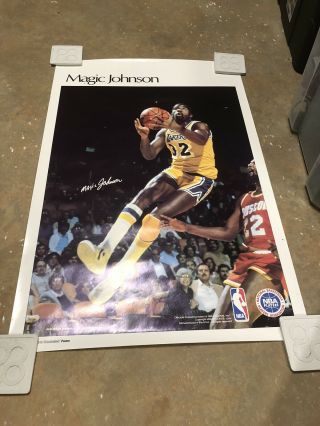 Vintage Sports Illustrated Magic Johnson Los Angeles Poster 24” X 36”