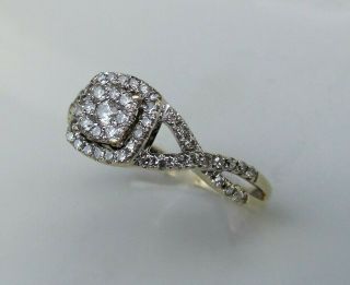 Vtg Estate 10k Gold Diamond Engagement Ring Size 6