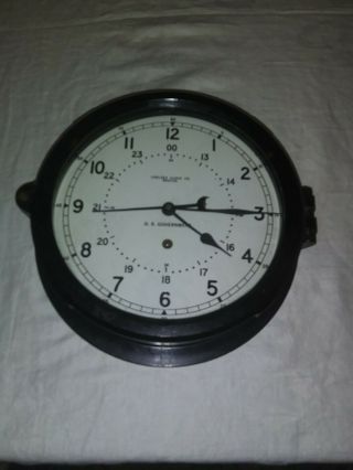 Vintage Chelsea Clock Co Wwii Era Us Government Navy Usn Bakelite Maritime