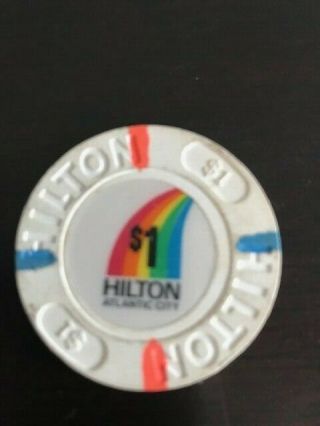 Hilton $1 Casino Chip Atlantic City Nj 1st Edition