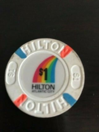 Hilton $1 casino chip Atlantic City NJ 1st edition 2
