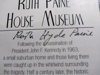 Ruth Hyde Paine Authentic Hand Signed FLYER - John F Kennedy Assassination - RARE 3