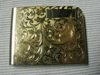 Vintage Elgin - American Sterling Silver.  925 Cigarette Case Monogramed Gold Wash