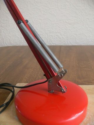VINTAGE ANGLEPOISE STYLE RED DESK/BENCH LIGHT LAMP 2