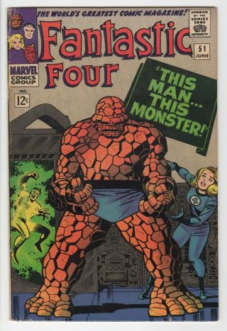 Fantastic Four 51 4.  5 (vg, ) " This Man.  This Monster " 1966 Marvel