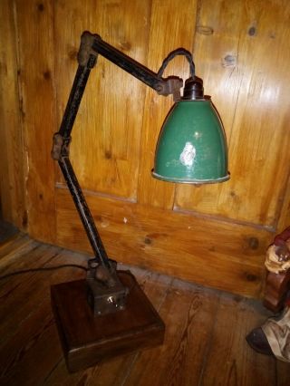 Vintage Industrial Machinist Lamp - 3 Arm Anglepoise Enamel - Rewired Pat