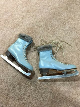 Vintage Pre - Owned Blue Leather Women 