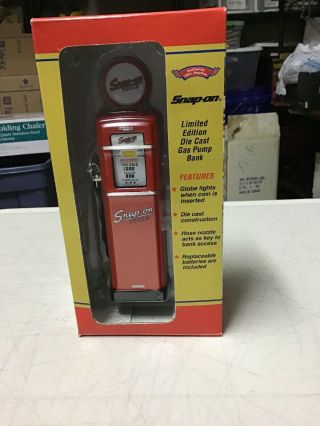Snap On Die Cast Limited Edition Gas Pump Bank With Lighted Globe.