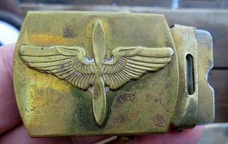 Ww2 Us Army Air Corps Pilots Solid Brass Belt Buckle