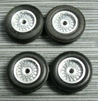 Slot Car Unknown Mag Wheel Front/rear Tires Sm Axle Slip Rims Vintage 1/32 Scale