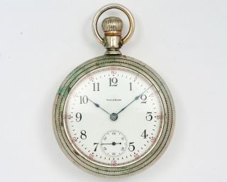 Antique Waltham 18s 15j Pocket Watch In Swing - Out Crescent Case For Restoration