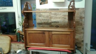 Antique Oak Wall Cabinet Vgc