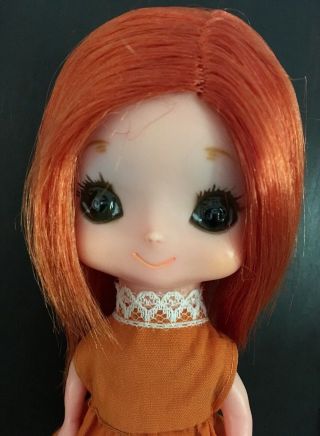 Vintage Kamar 1968 Doll 7 " Redhead Gigi - Big Eyes - Pre - Blythe Japan W/dress