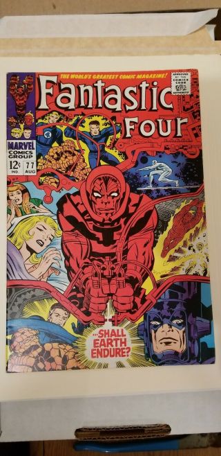 Fantastic Four 77 (aug 1968,  Marvel) Early Silver Surfer Appearance - Vf,  (8.  5)