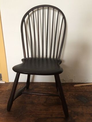 Antique Bow Back Windsor Chair,  Painted Finish Ca.  1820