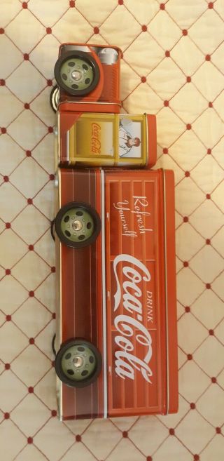 Vintage Coca - Cola Tin Truck Large 2000 Red Metal Coke Collectible Delivery