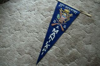 U.  S.  27th Infantry Pennant Manila Philippine Islands Served In Siberia Campaign