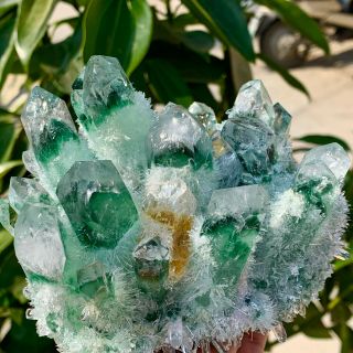 2.  19LB Find Green Phantom Quartz Crystal Cluster Mineral Specimen Healing 2