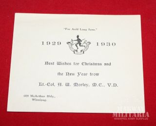 Royal Winnipeg Rifles,  Little Black Devils,  1929 - 1930 Christma Card (inv 8133)