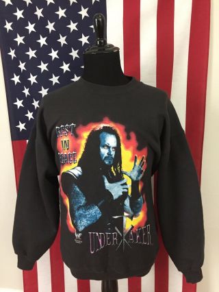 Vtg 90s The Undertaker Wwf Sweatshirt Mens Xl Wwe Darkness Shirt Wrestling 48591