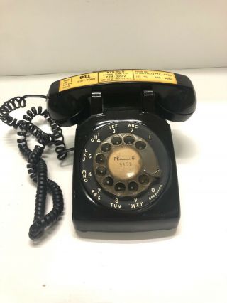 Vintage Black Bell Telephone Company 1950s Rotary Dial Phone Cd 500dm Desk Work