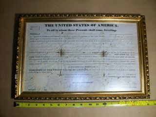 Martin Van Buren Signed Land Grant November 2,  1837 For Montgomery Alabama