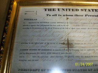 Martin Van Buren signed land grant November 2,  1837 for Montgomery Alabama 3