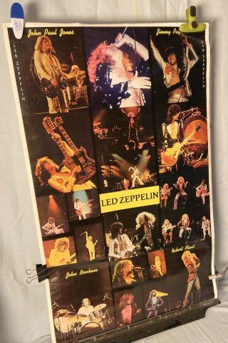 Led Zeppelin Live Concert Collage Vintage Poster 1979