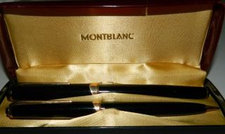 Vintage Black Montblanc Meisterstück No.  14 Fountain Pen Set With Pix 15 Pencil