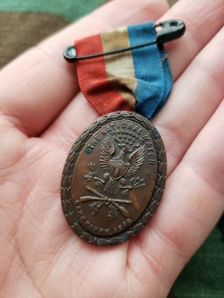Pre Wwi 1908 Camp Perry National Match Shooting Badge Pin