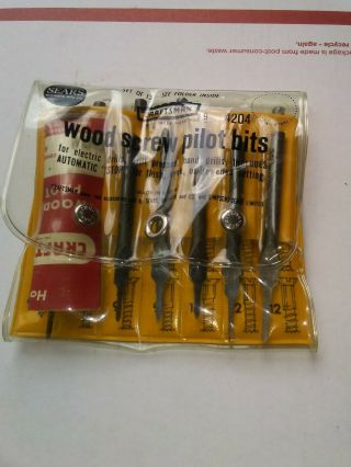 Vintage Craftsman No.  9 - 4204 Wood Screw Pilot Bits Complete In Sleeve Sears 13pc