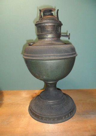 Vintage Bradley & Hubbard Metal Kerosene Oil Lantern / Lamp - B&h