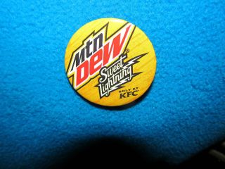 Rare Promo Mtn Dew Sweet Lightning Bolt Soda Pin Back Button Mountain Dew