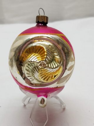 Vintage Antique Mercury Glass Hand Blown Christmas Ornament Embossed Ball Bauble