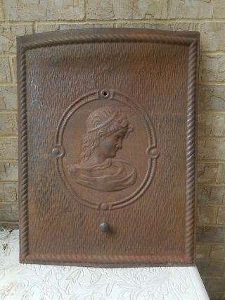 Antique Fire Place Cover Pressed Tin Summer Cover For Cast Iron Surround Vtg