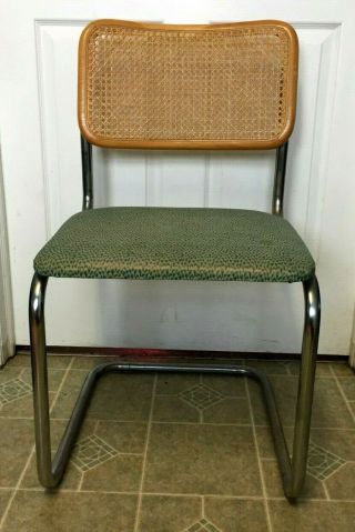 Vintage Mid Century Modern Marcel Breuer Cane Chrome Cesca Chair - Please Read
