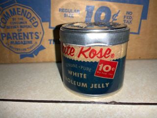 Vtg Nos White Rose Petroleum Jelly Jars Tin Metal Lid Advertising 2 Ounce