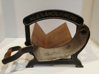 Antique Alexanderwerk Bread Slicer Cutter Cast - Iron Cutting Machine