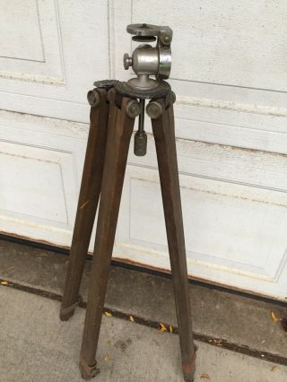 Vintage Ideal A Wood Tripod W Albert Specialty Company Head Industrial Lamp 20s