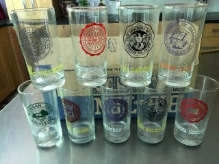Vintage Marathon Oil Big Ten Drinking Glasses Complete Set - Revised 12/5