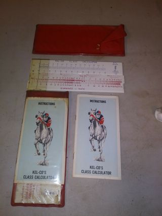 Vintage Kel - Co Racehorse Slide Calculator 1971 Instruction Booklet Horseracing