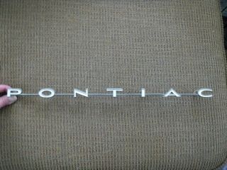 Vtg Pontiac P - O - N - T - I - A - C 19 1/2 " Connected Letters Emblem Badge Script Metal