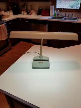 Vintage Mid Century Marks Deluxe Goose Neck Fluorescent Industrial Desk Lamp