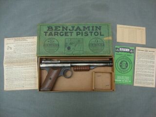 Vintage Benjamin 132 Air Target Pistol Box Papers/instruction