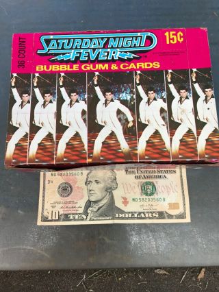 Vtg Saturday Night Fever Bubble Gum & Trading Cards Box Full John Travolta 1977