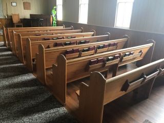 Antique Oak Church Pew 1920 99 Year Old Pews 10.  5ft Long / 17 Available
