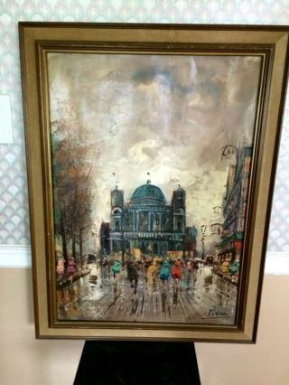 Vintage Oil Painting On Canvas,  Signed By: Artist Pierre,  Framed